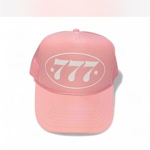 Pink Trucker Hat with 777 Design